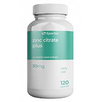 Витамины и минералы Sporter Zinc Citrate Plus 30 mg, 120 капсул