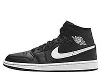 Оригинальные кроссовки Air Jordan 1 Mid Black White (W) BQ6472-011