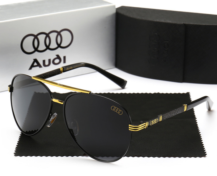 Окуляри чоловічі сонцезахисні з логотипом Audi Design GOLD complete Окуляри Аудіо Золото + Чорний