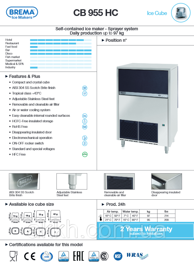 фото тех характеристики  Brema CB955AHC