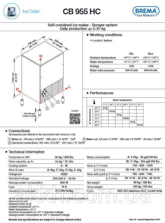 фото характеристики Ледогенератор Brema CB955 AHC