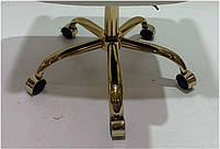 Стілець Olimp SV GD-Office бузковий 1022 велюр зі стразами Swarovski, на золотій хрестовині з колесами, фото 7