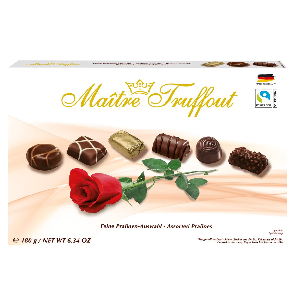 Цукерки Шоколадні праліне Maitre Truffout Асорті Rose 180 г Австрія