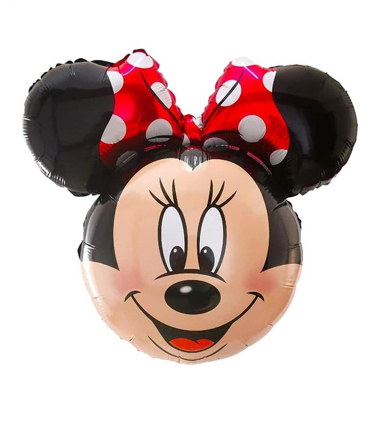 Фольгована фігурна куля Мінні Маус червоний бант, 60 см