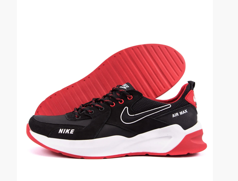 Чоловічі шкіряні кросівки Nike black Air max чорні