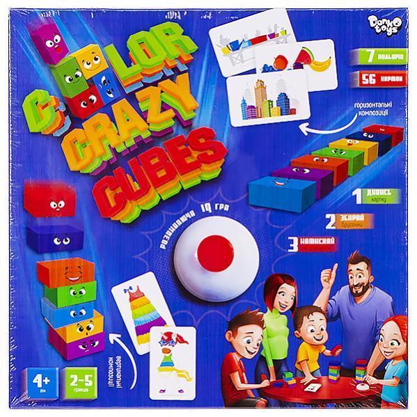 Настільна гра Color Crazy Cubes Danko Toys CCC-02-01U картки розважальна для дітей всієї родини