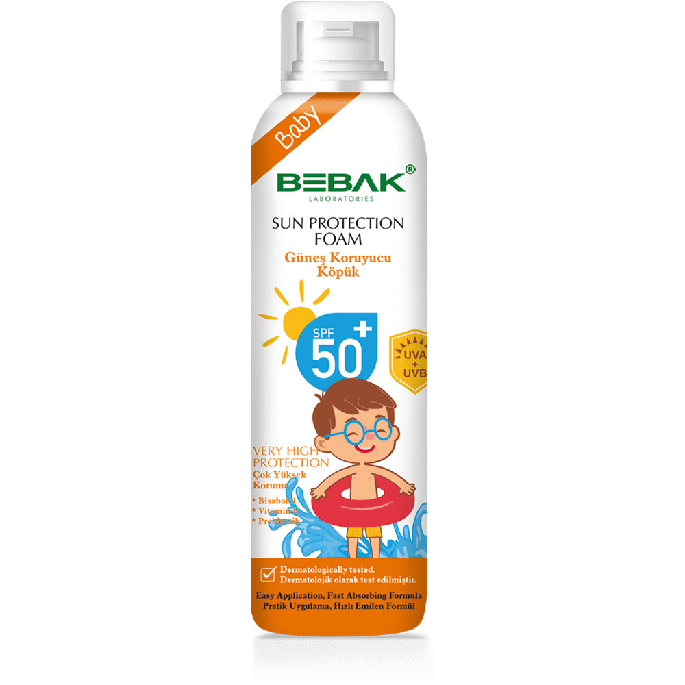 Сонцезахисна пінка для дітей SPF 50+ BEBAK, 150 мл