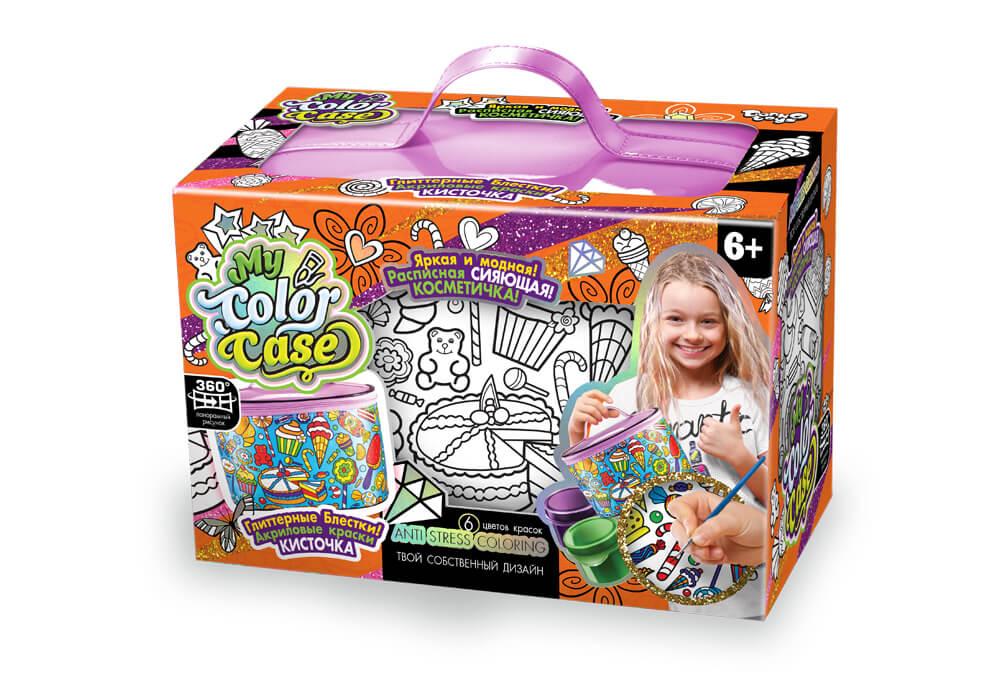 Набір для творчості косметичка - розмальовка My Color Case Danko Toys COС-01-01U дитячі фарби лак блискітки для дівчаток, фото 1