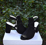 Босоніжки на широкому підборі Чорний, 8, фото 2