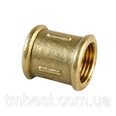 Муфта 3/8" В*3/8"В з'єднувальна дорівнює латунна, фото 1
