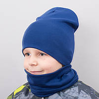 Детская шапка с хомутом КАНТА размер 52-56 синий (OC-241)