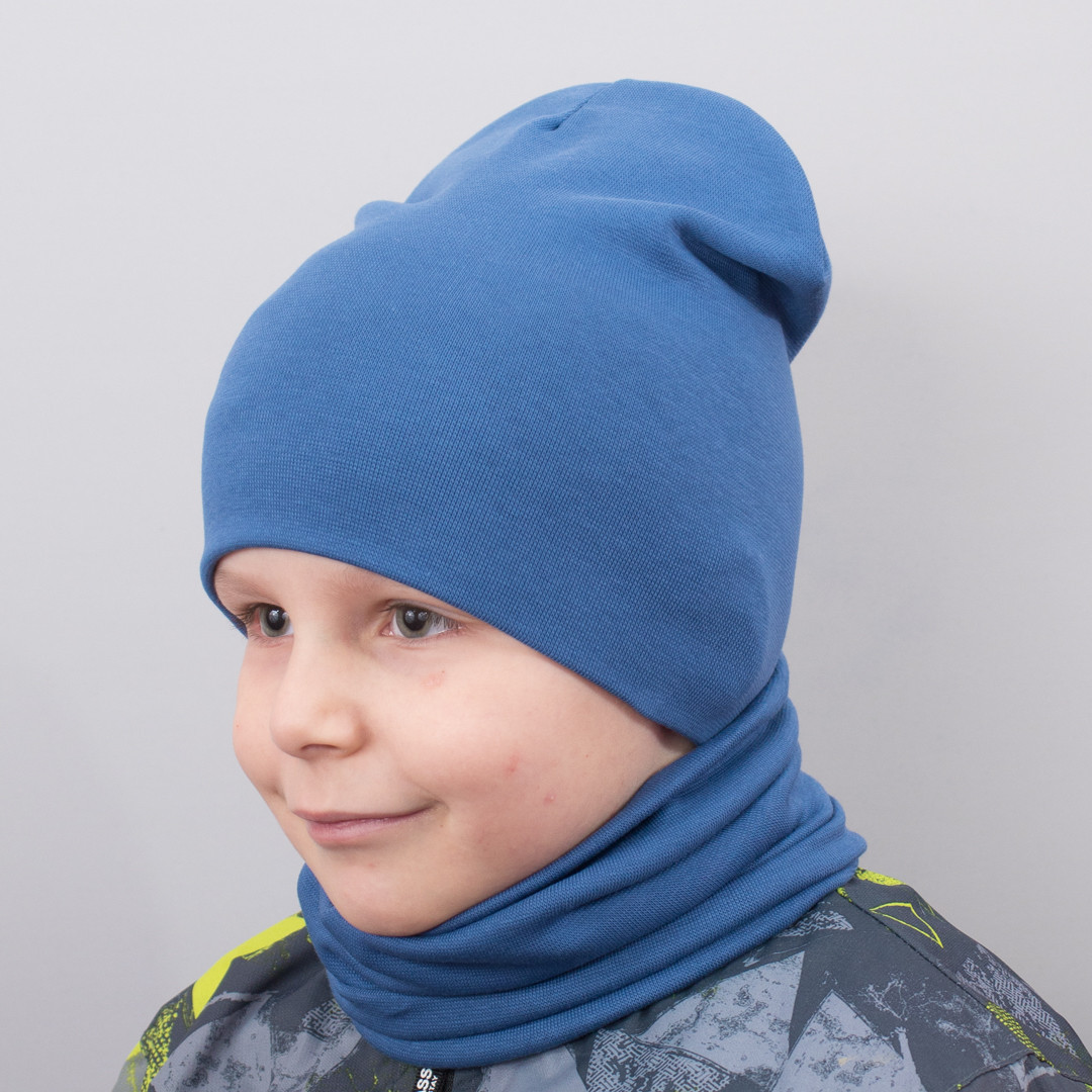 Дитяча шапка з хомутом КАНТА розмір 48-52 синій (OC-243)