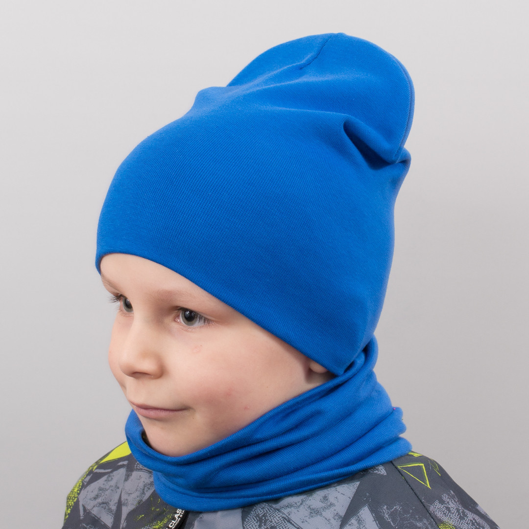 Дитяча шапка з хомутом КАНТА розмір 52-56 синій (OC-250)