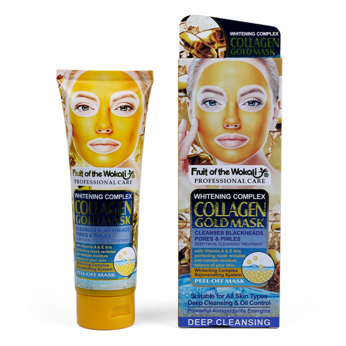 Маска-плівка для обличчя Wokali Fruit of the Collagen Gold Mask з колагеном і золотом 130 мл