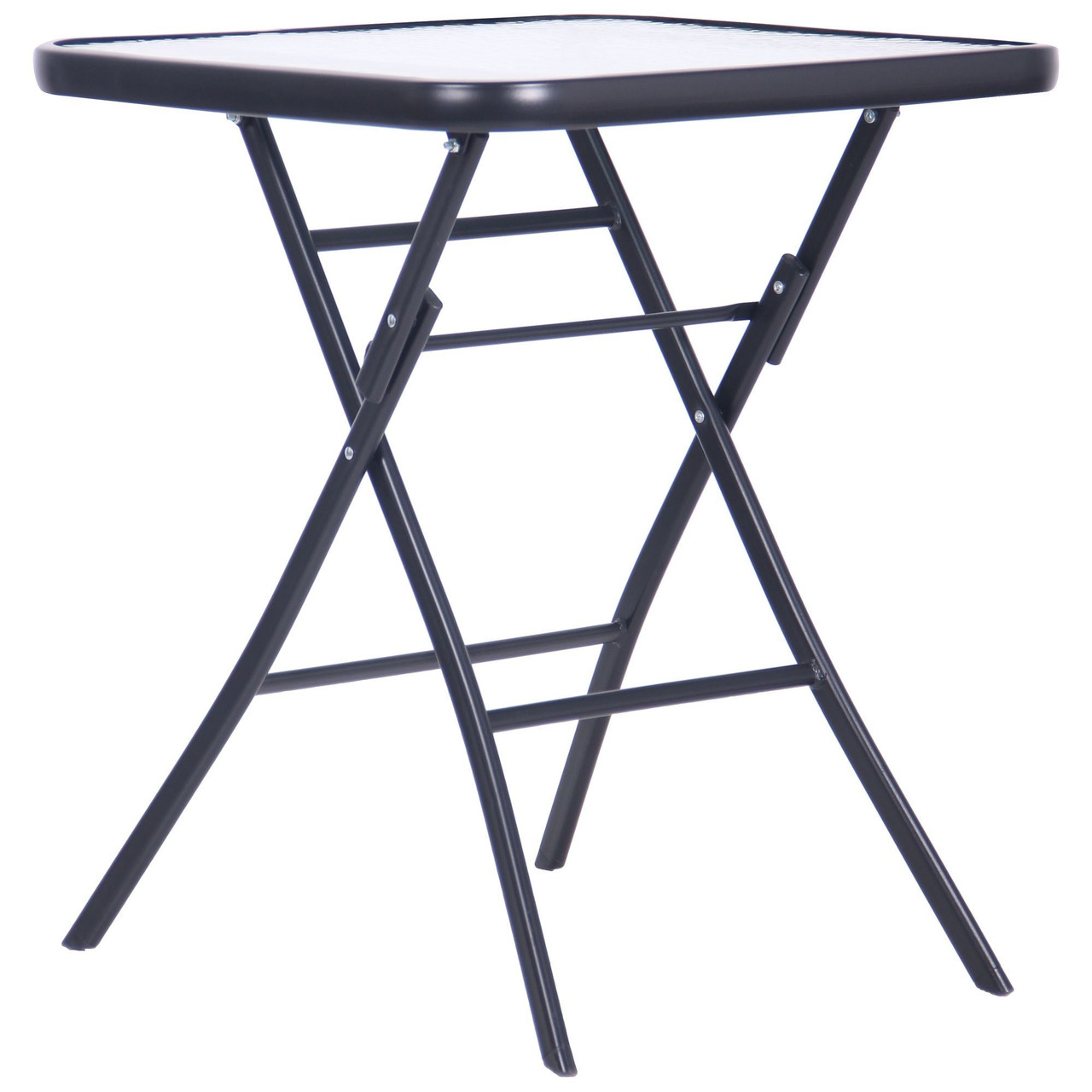 Квадратный уличный столик раскладной Mexico из металла со стеклом Волна ...