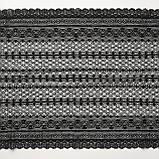 Стрейчеве (еластичне) мереживо чорного кольору шириною 27 см., фото 5