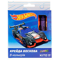 Олівці воскові Jumbo, 8 кольорів, Kite Hot Wheels HW19-076