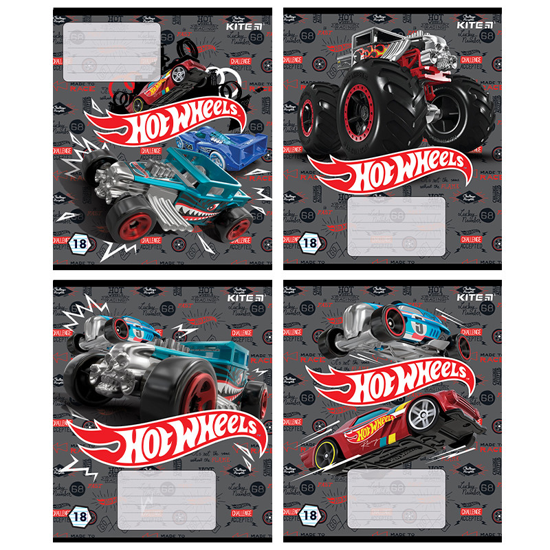 Зошит шкільний Kite Hot Wheels HW20-237, 18 аркушів, в лінію