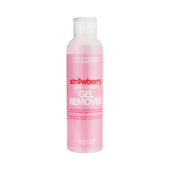 Засіб для зняття гел. лаку Полуниця з вершками 150 мл (Gel Remover) JERDEN