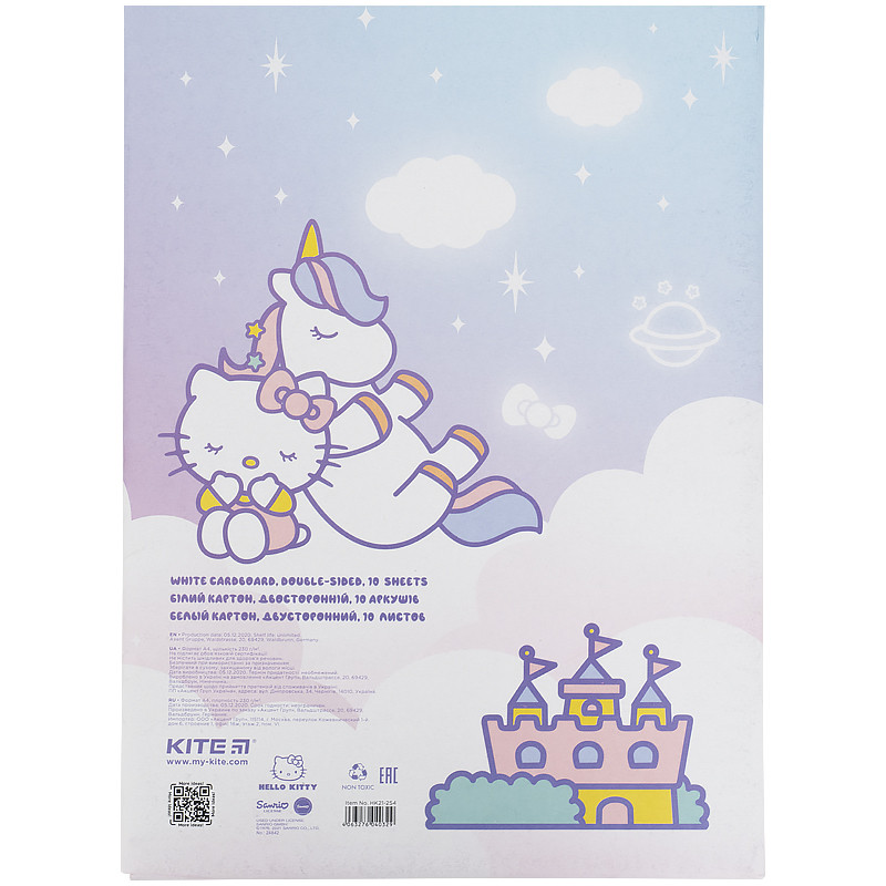 Картон белый Kite Hello Kitty HK21-254, А4, 10 листов, папка - фото 4 - id-p1353952781