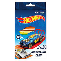 Пластилин восковой Kite Hot Wheels HW21-086 12 цветов, 200 г