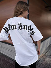 Palm Angels жіноча футболка оверсайз бавовняна Палм Ангелс біла