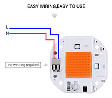 Фіто Світлодіод 100W Smart IC 50-60W повний фитоспектр фіто для рослин