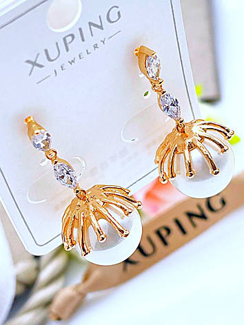 Сережки Xuping позолота, фото 3