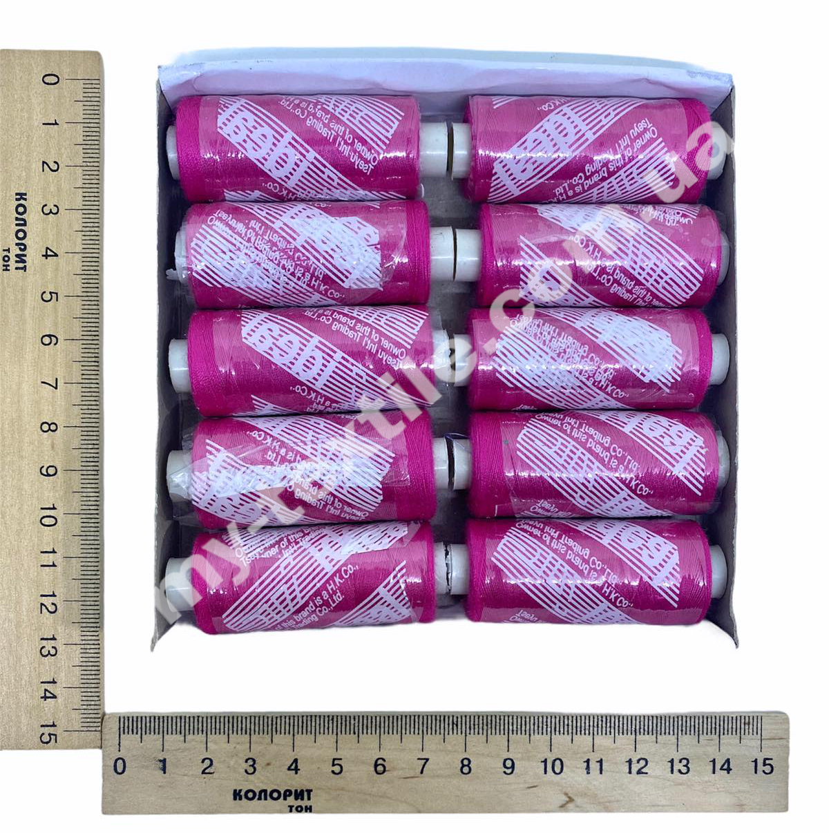 Нитка швейна 40s/2 дрібна котушка 400 ярдів Малиновий, фото 1