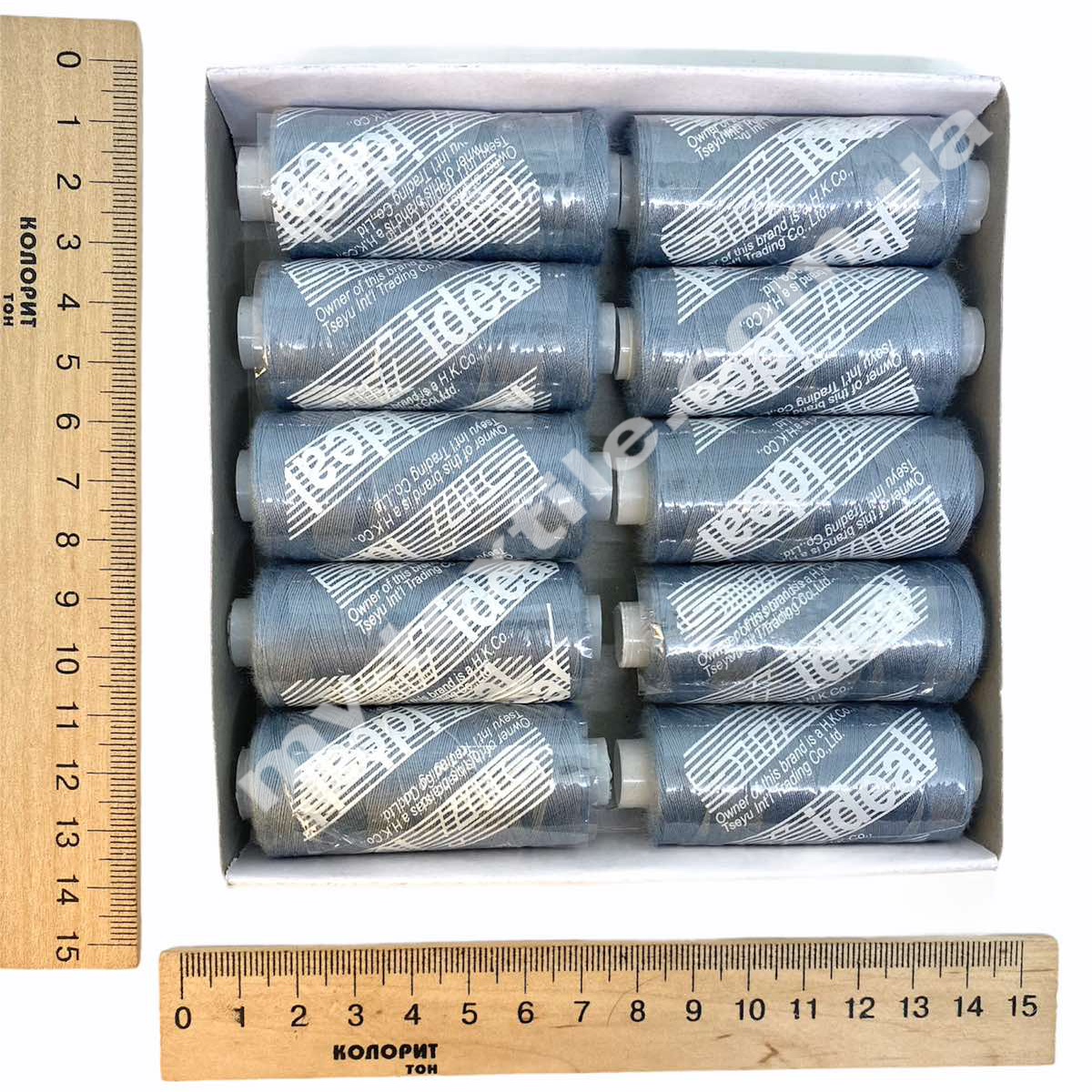 Нитка швейна 40s/2 дрібна котушка 400 ярдів Світлий-сірий, фото 1