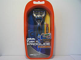 Станок для гоління чоловічий Gillette Fusion Power Proglide (Жиллет Оранж верстат + 1 картридж)