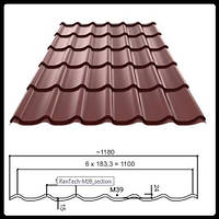 Металочерепиця RanTechTM RAL 8017 Рантех М-39 Матова 0,43 мм