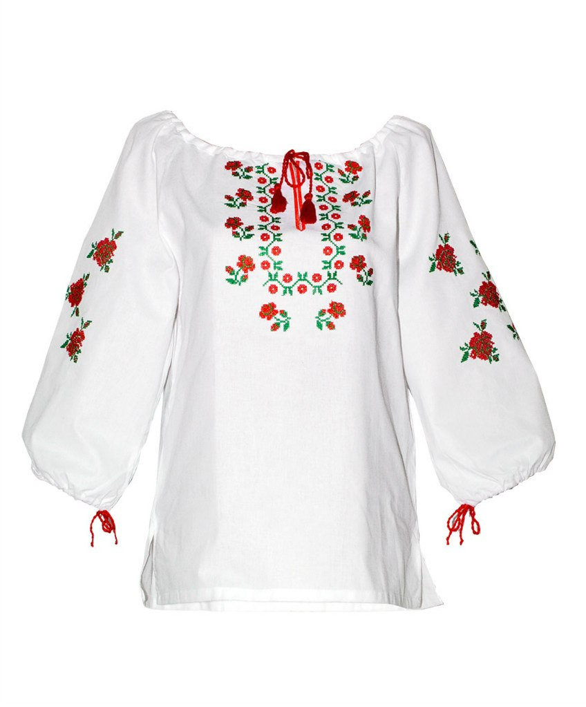 Вишиванка жіноча, (домоткане полотно), "Троянда"