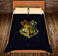 Плед с 3D-принтом на тему "Гарри Поттер и Эмблема факультетов". 150х200 см.
