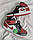 Чоловічі кросівки AJ 1 Mid Біло-червоні  Люкс, фото 2