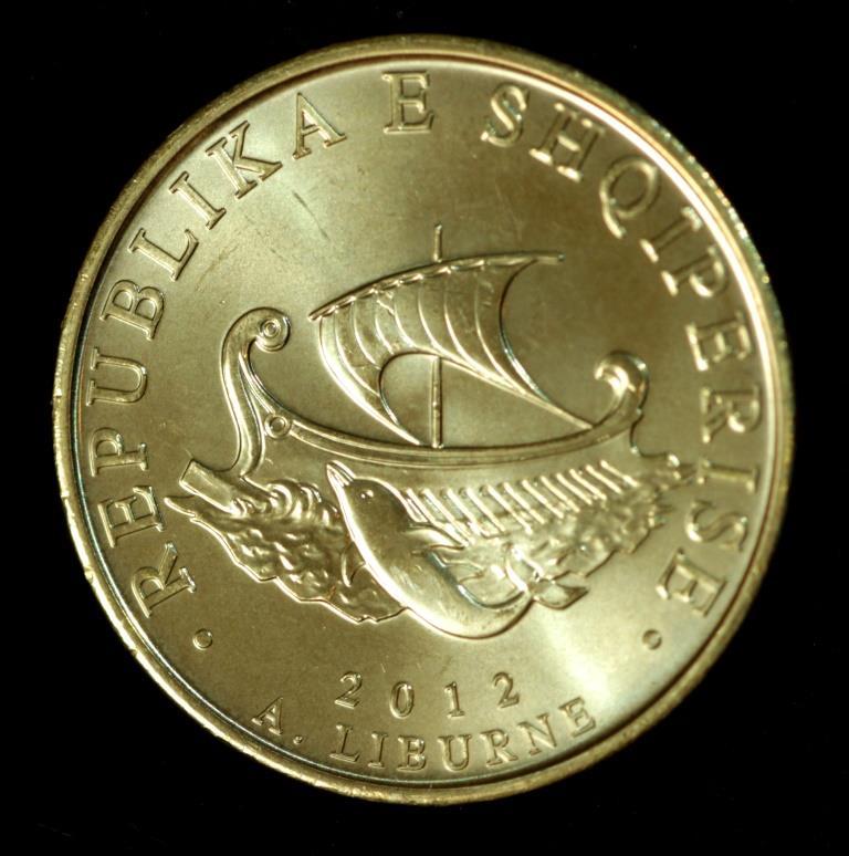 Монета Албанії 20 лек 2000-16 рр. Античне мореплавлення, фото 1