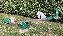 Гойдалка балансир "Лошадка" Велика.  Розміри 3050х320х850 мм. Ігрова конструкція гойдалка-балансир.