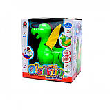 Музична іграшка Динозаврик (Динозавр), що їздить QS12-2C зі світловими і звуковими ефектами на батарейках, фото 3