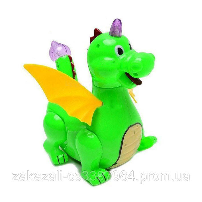 Музична іграшка Динозаврик (Динозавр), що їздить QS12-2C зі світловими і звуковими ефектами на батарейках, фото 1