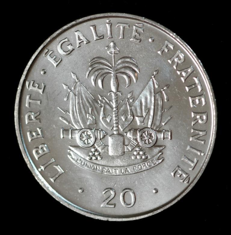 Монета Гаїті 20 сантимів 1995 р.