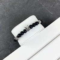 2B Rich Bracelet King 8 mm, 19 cm Black-Silver