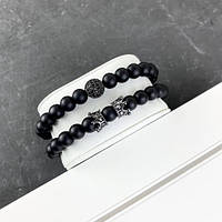 2B Rich Bracelet Sphere 8 mm, 19 cm All Black