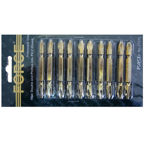 Набір біт хрестових Force 2101L Philips РН.2, L=65 мм, 10 пр., фото 1