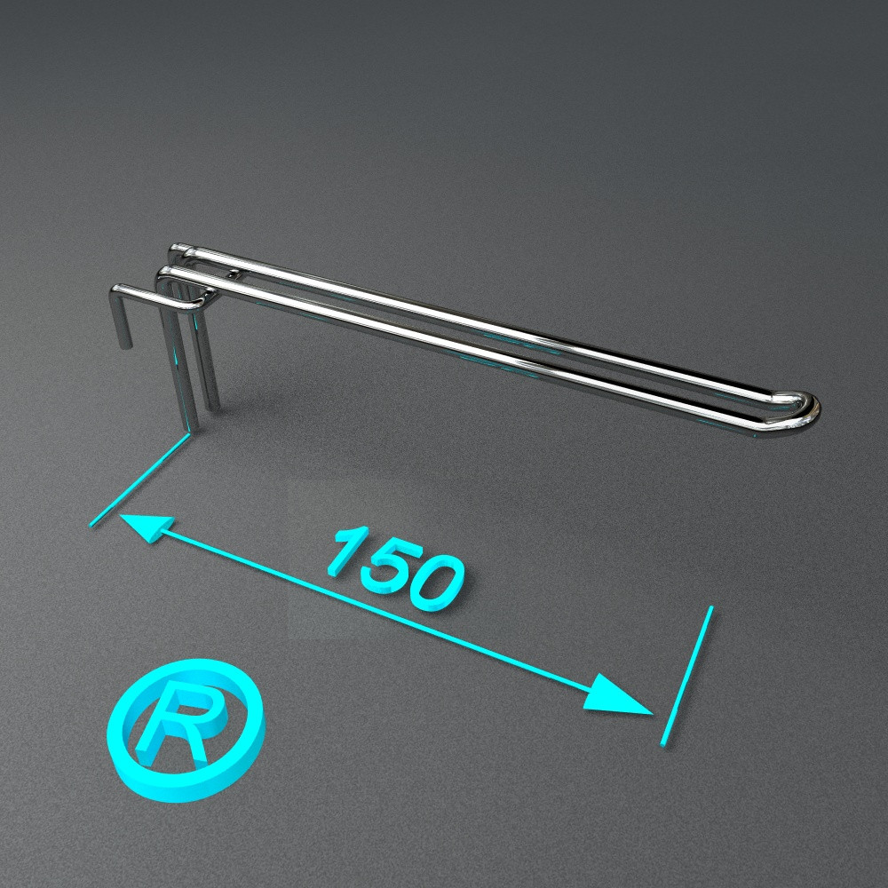 Гачок на торгову сітку ⚠️ подвійний 150 мм, фото 1