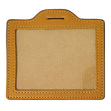 Чохол для бейджа (шкіряний, горизонтальний) жовтий 4057