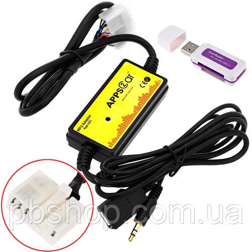 USB AUX MP3 адаптер для магнітоли 5+7пін Toyota Lexus Apps2Car WT-USB01