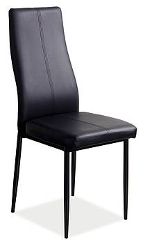Чорний стілець Signal H-145 з металевими ніжками із еко-шкіри