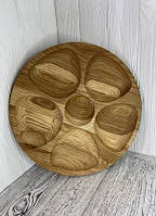 Секционная тарелка деревянная доска для подачи блюд 33 см, менажница (Б59)