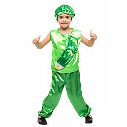 Карнавальный костюм ОГУРЕЦ на 4,5,6,7,8,9 лет, детский маскарадный костюм Огурчик на праздник осени