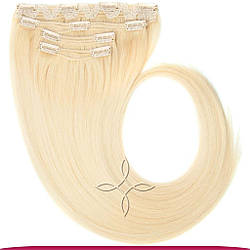 Натуральне Слов'янське Волосся на Заколках 45-50 см 110 грам, Блонд №613